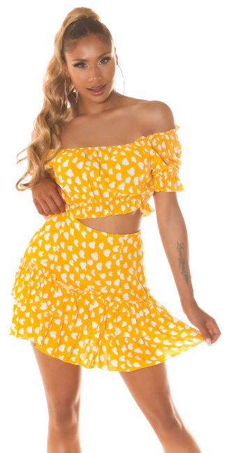 Matching Set: Latina Top + Highwaist Skirt Yellow